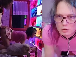 Split Screen Bareback Doggy Arsch Fick mit Vanessa