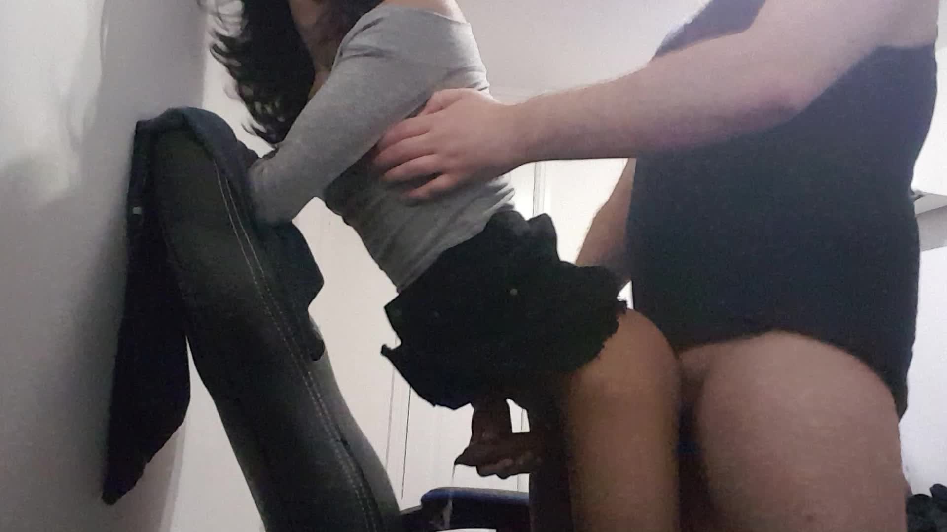 Teen crossdresser cums early, gets punished with rough fucking